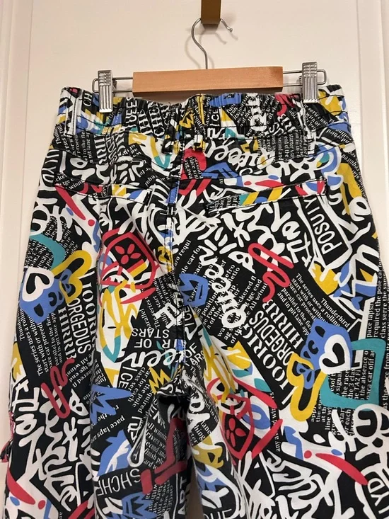 ✨💙 90s Vintage Bold Streetwear Graphic Cargo Pants 💫♥️ - Picture 8 of 13